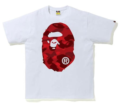 BAPE Color Camo Big Ape Head Tee White/Red